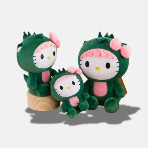 Peluche Hello Kitty Déguisée en Dinosaure