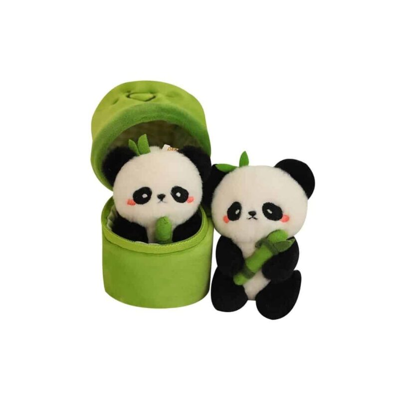 Doudou Panda dans un Tube de Bambou 10 cm – Image 3