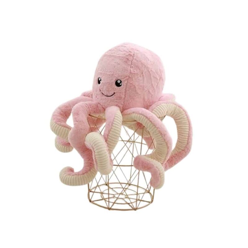 Doudou Poulpe Rose en Coton 18 cm – Image 4