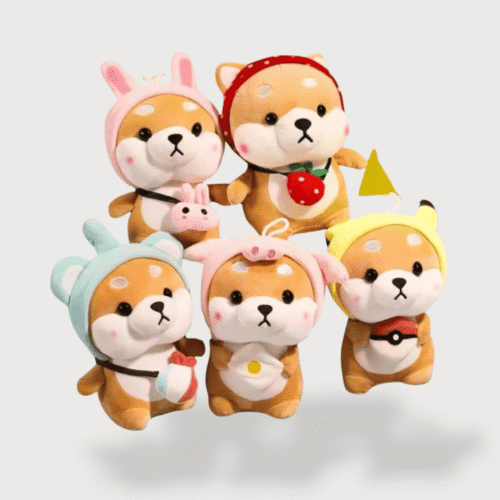 Doudou Chien Kawaii en Déguisement de Lapin 25 cm